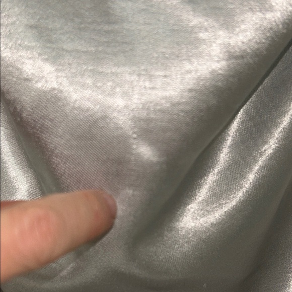 Silver Satin Women's Blouse with Draped Neckline NWT - Picture 8 of 9